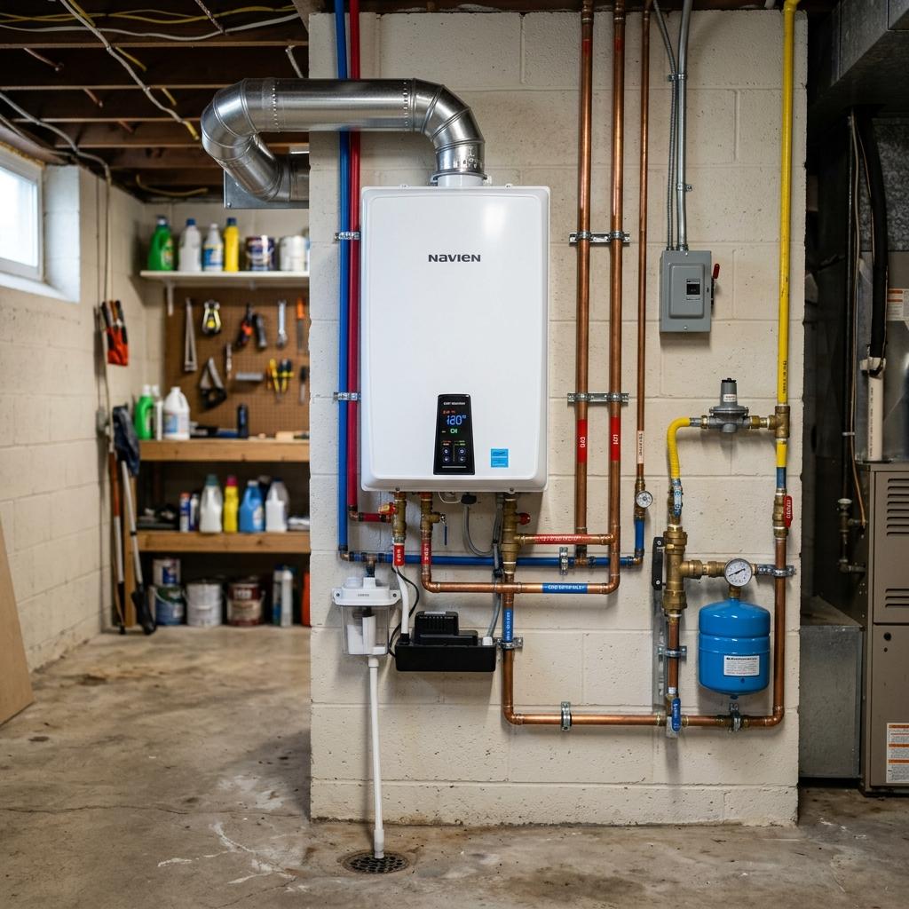 Water heater and utility hookup